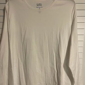 Croft & Barrow The Classic Tee, White Long Sleeve, Women’s Size 3X